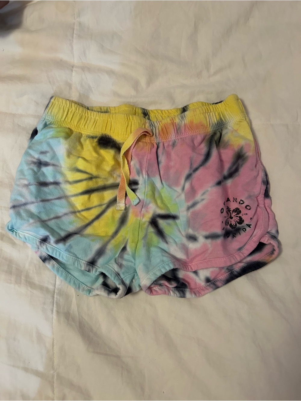Lost Women's Tie-Dye Athletic Shorts in Pink, Yellow & Blue